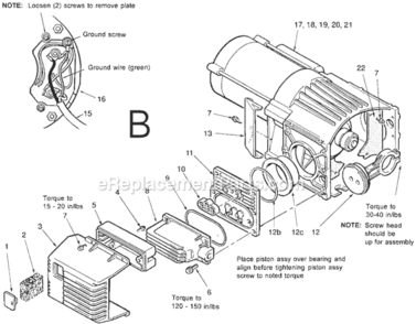 Page B Diagram and Parts List for MAC4000  Makita Compressor