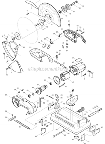 Page A Diagram and Parts List for MT240  Makita Chop Saw