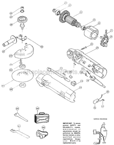 Page A Diagram and Parts List for N9514B  Makita Angle Grinder
