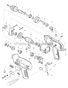 Page A Diagram and Parts List for NHP1310  Makita Electric Drill