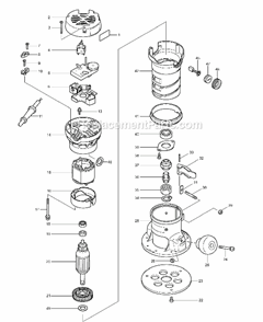 Page A Diagram and Parts List for RF1101KIT2  Makita Router