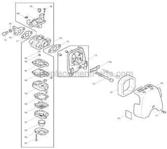 Page E Diagram and Parts List for RPT250  Makita Hedge Trimmer