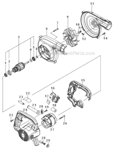 Part Location Diagram of 123241-2 Makita Dust Bag Assembly