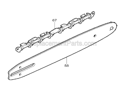 Part Location Diagram of 528091052 Makita Saw Chain 14, UC3500