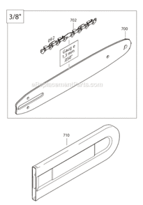 Page D Diagram and Parts List for UC4030A  Makita Chainsaw