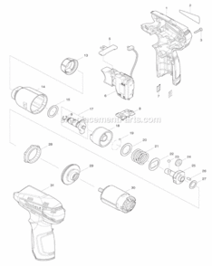 Page A Diagram and Parts List for WT01W  Makita Impact Driver