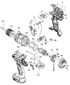 Page A Diagram and Parts List for XPH03M  Makita Cordless Drill