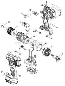 Part Location Diagram of 619331-2 Makita Rotor, Xph06