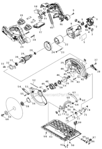 Page A Diagram and Parts List for XSH01Z  Makita Circular Saw