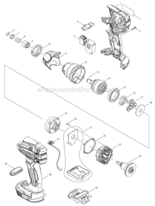 Part Location Diagram of 455053-8 Makita F/r Change Lever
