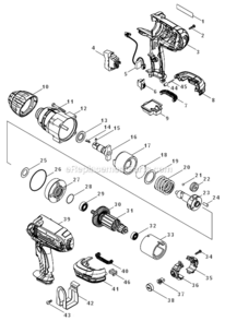 Page A Diagram and Parts List for XWT04Z  Makita Impact Driver