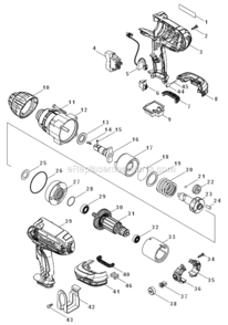 Part Location Diagram of 194435-6 Makita Carbon Brush Set