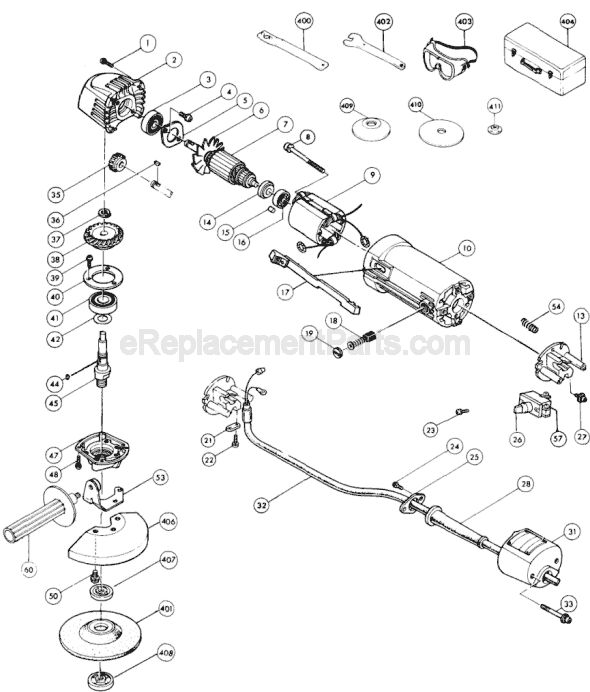 Page A Diagram and Parts List for N9501BZ  Makita Angle Grinder