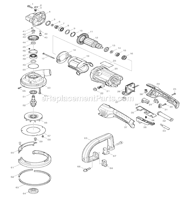 Page A Diagram and Parts List for PC5000C  Makita Planer Jointer