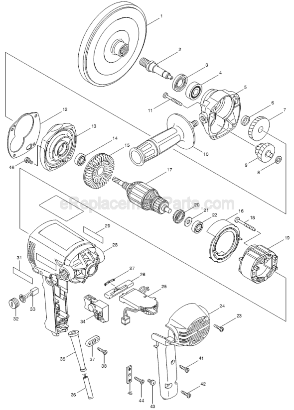 Page A Diagram and Parts List for PV7001C  Makita Sander Polisher