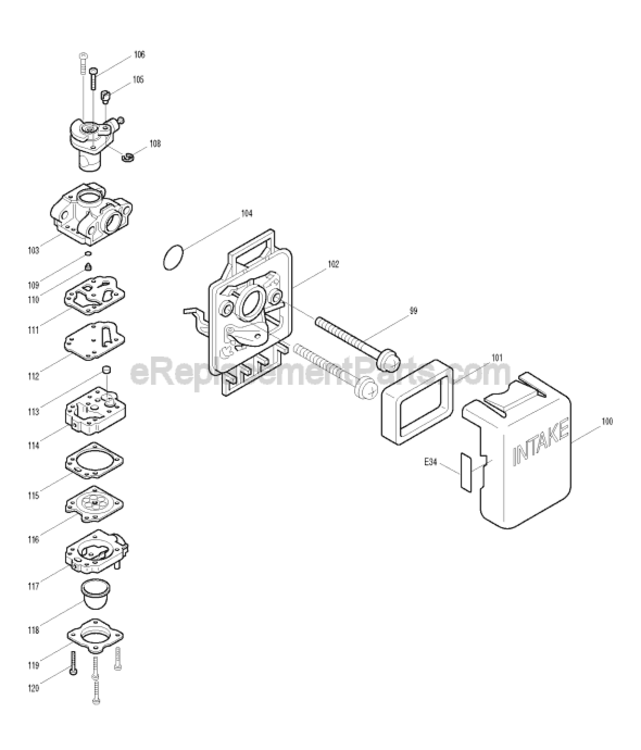 Page C Diagram and Parts List for RBC201  Makita Trimmer