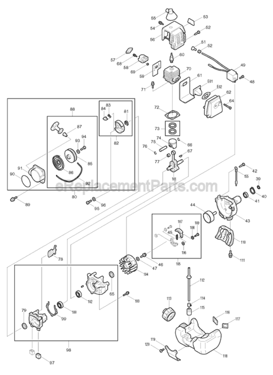 Page B Diagram and Parts List for RBC230  Makita Trimmer