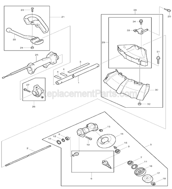 Page A Diagram and Parts List for RBC2510  Makita Trimmer