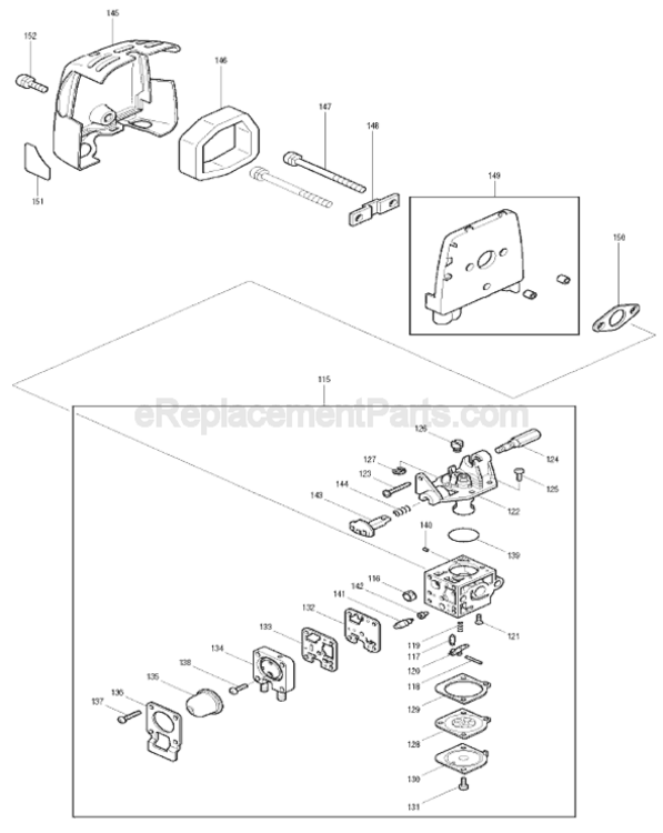 Page D Diagram and Parts List for RBC2510  Makita Trimmer