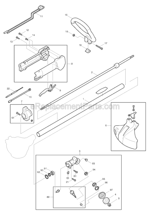 Page A Diagram and Parts List for RBC251  Makita Trimmer