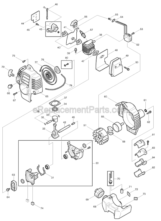 Page B Diagram and Parts List for RBC252  Makita Trimmer
