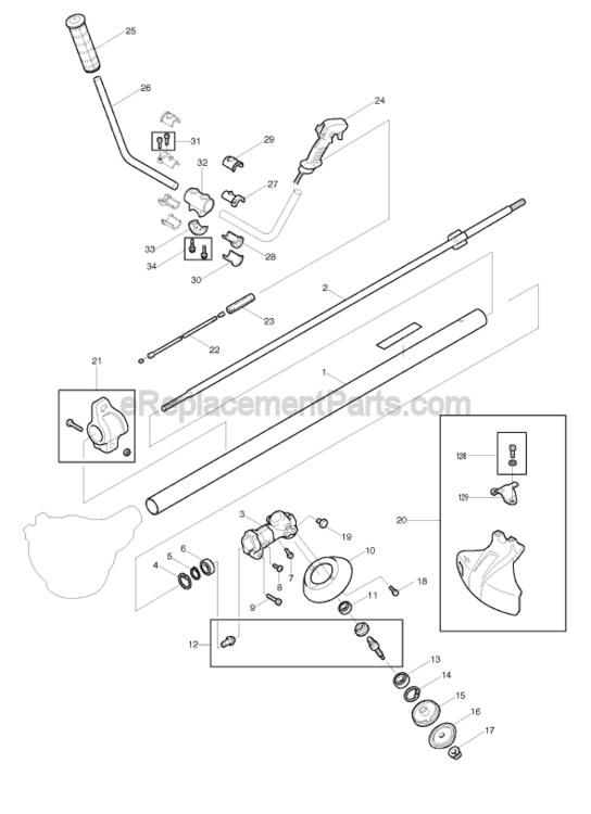 Page A Diagram and Parts List for RBC255  Makita Trimmer