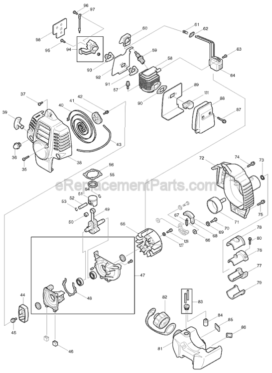 Page B Diagram and Parts List for RBC255  Makita Trimmer