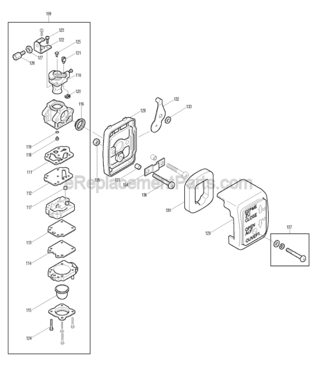 Page C Diagram and Parts List for RBC311  Makita Trimmer