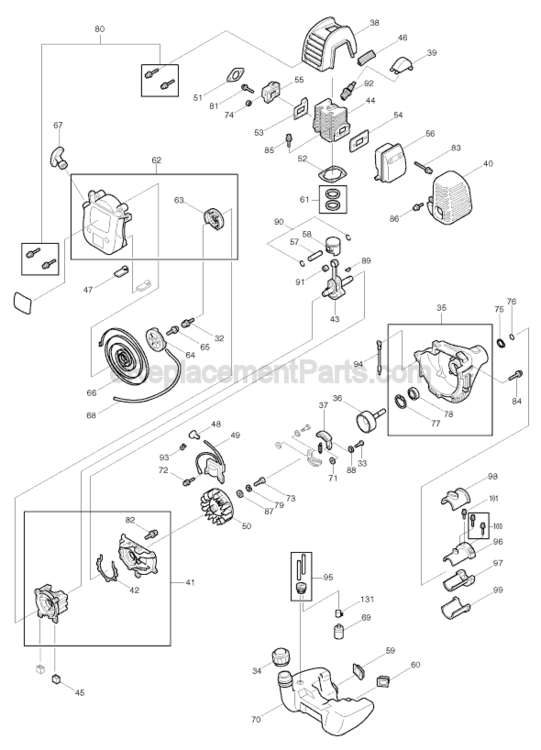 Page B Diagram and Parts List for RBC321  Makita Trimmer