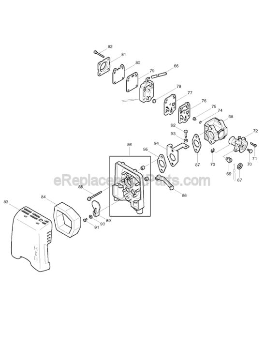 Page B Diagram and Parts List for RBL250  Makita Leaf Blower / Vacuum
