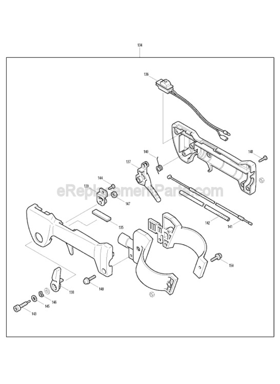 Page E Diagram and Parts List for RBL500  Makita Leaf Blower / Vacuum