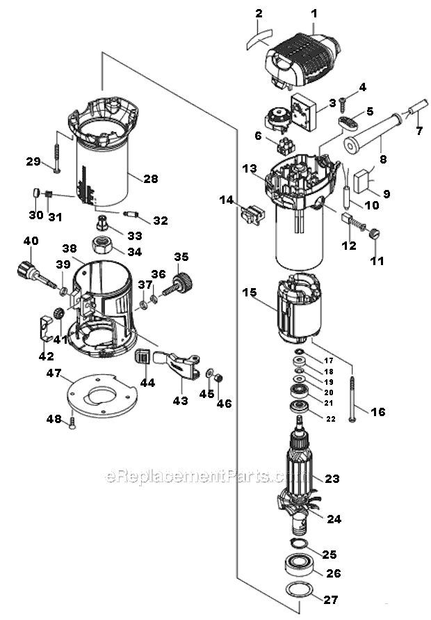 Page A Diagram and Parts List for RT0700CX3  Makita Router