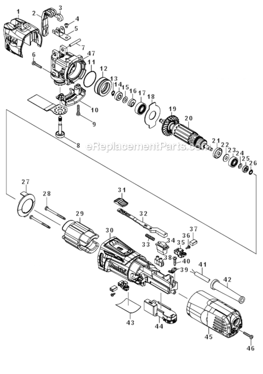 Page A Diagram and Parts List for TM3010CX1  Makita Multi-Tool