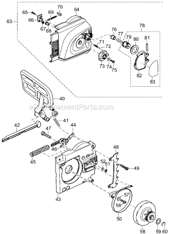 Page B Diagram and Parts List for UC4030A  Makita Chainsaw