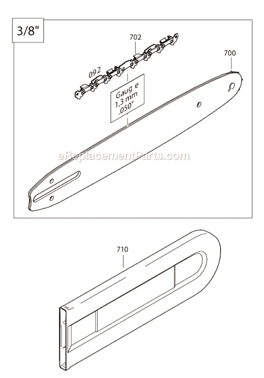 Page D Diagram and Parts List for UC4030A  Makita Chainsaw