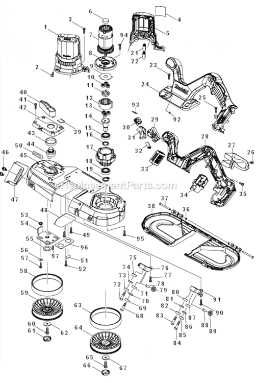 Page A Diagram and Parts List for XBP01Z  Makita Band Saw