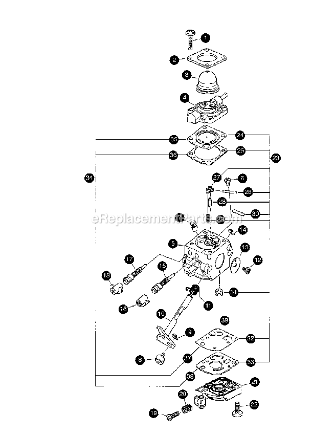 Carburetor - C1u-K82 Diagram and Parts List for 7222  Mantis Tiller
