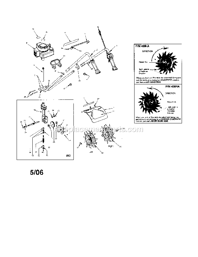 Mantis Tiller Diagram and Parts List for 7222  Mantis Tiller