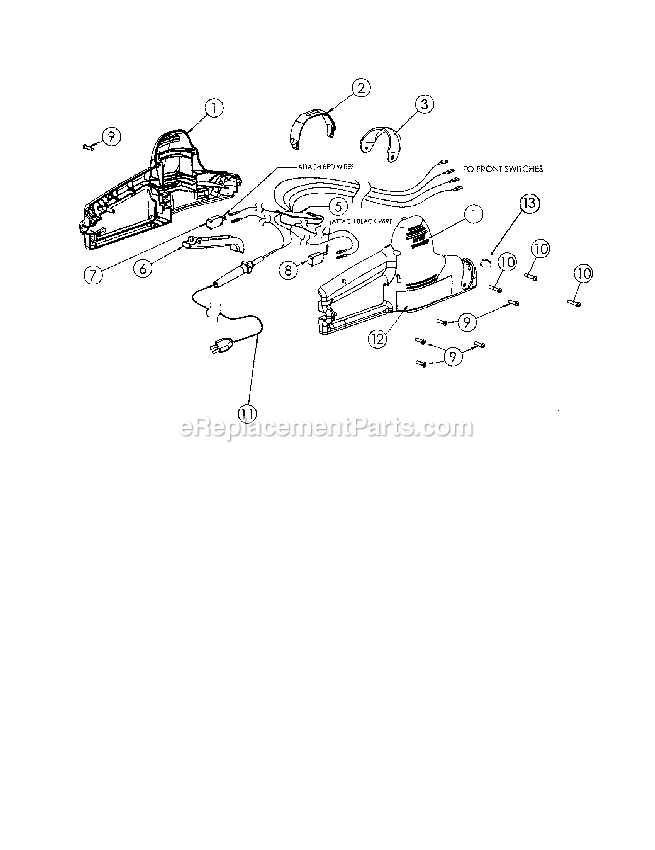 Main Housing Assembly Diagram and Parts List for 3010  Mantis Trimmer