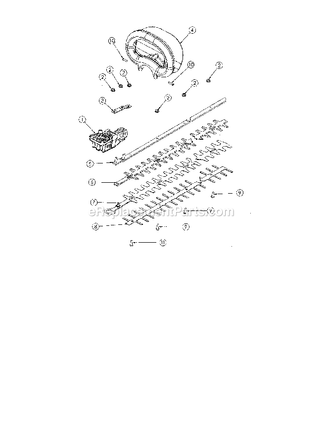 Double Edge Assembly Diagram and Parts List for 3010  Mantis Trimmer