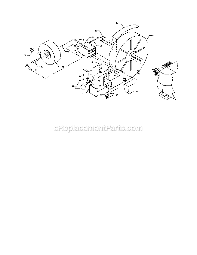 Wheel Diagram and Parts List for 9602-00-01  Mantis Leaf Blower / Vacuum