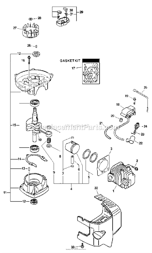 Block Diagram and Parts List for 7222 2001-01 to 2004-03 Mantis Tiller