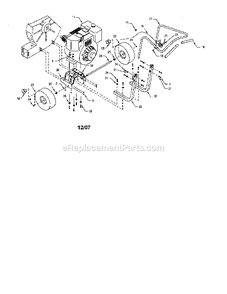 Engine/Blower Deck/Handle Diagram and Parts List for 9602-00-01  Mantis Leaf Blower / Vacuum