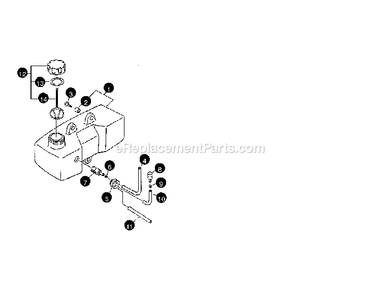 Fuel Tank Diagram and Parts List for 7222  Mantis Tiller