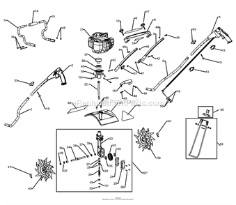 Part Location Diagram of 430004 Mantis Upper Right Handle Assy 4 Cycl