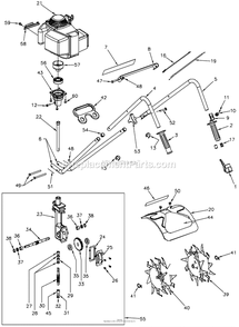 Part Location Diagram of LW400130 Mantis Adaptor Engine 22cc/