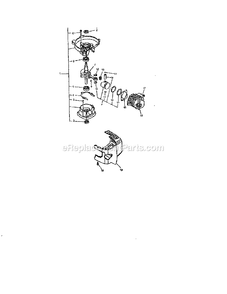 Engine - Block Diagram and Parts List for 7222E  Mantis Tiller