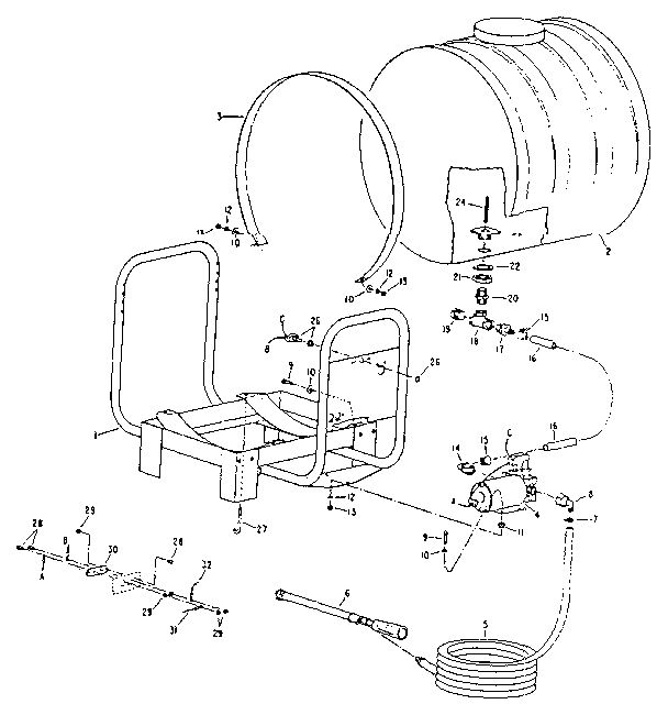 Skid Diagram and Parts List for 26124  Master Sprayer