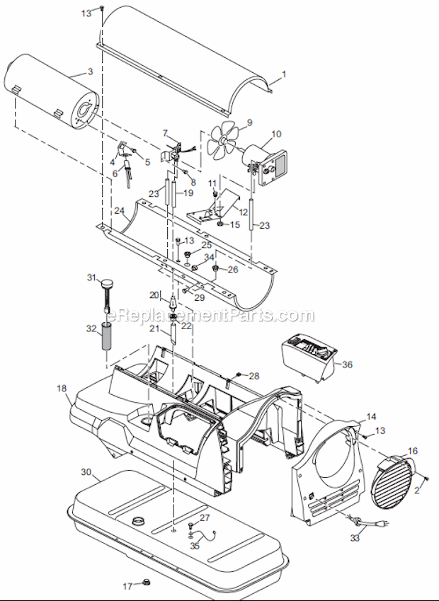 Page A Diagram and Parts List for M125AT  Master Heater