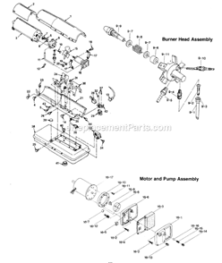 Page A Diagram and Parts List for B150B  Master Heater
